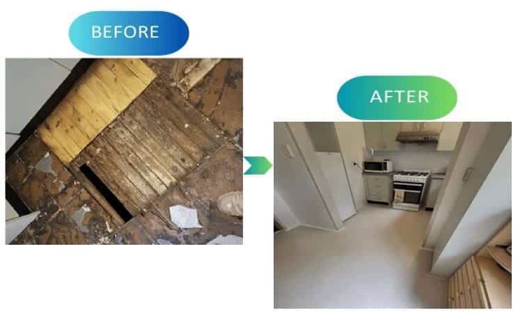 Floor Replacement Before and After Sydney Contracting Engineers at SCE Corp