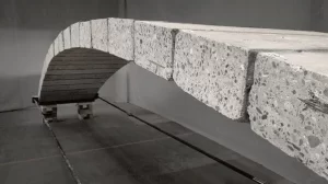 reuse of concrete blocks for foot bridge. concrete recycling NSW, sustainable construction